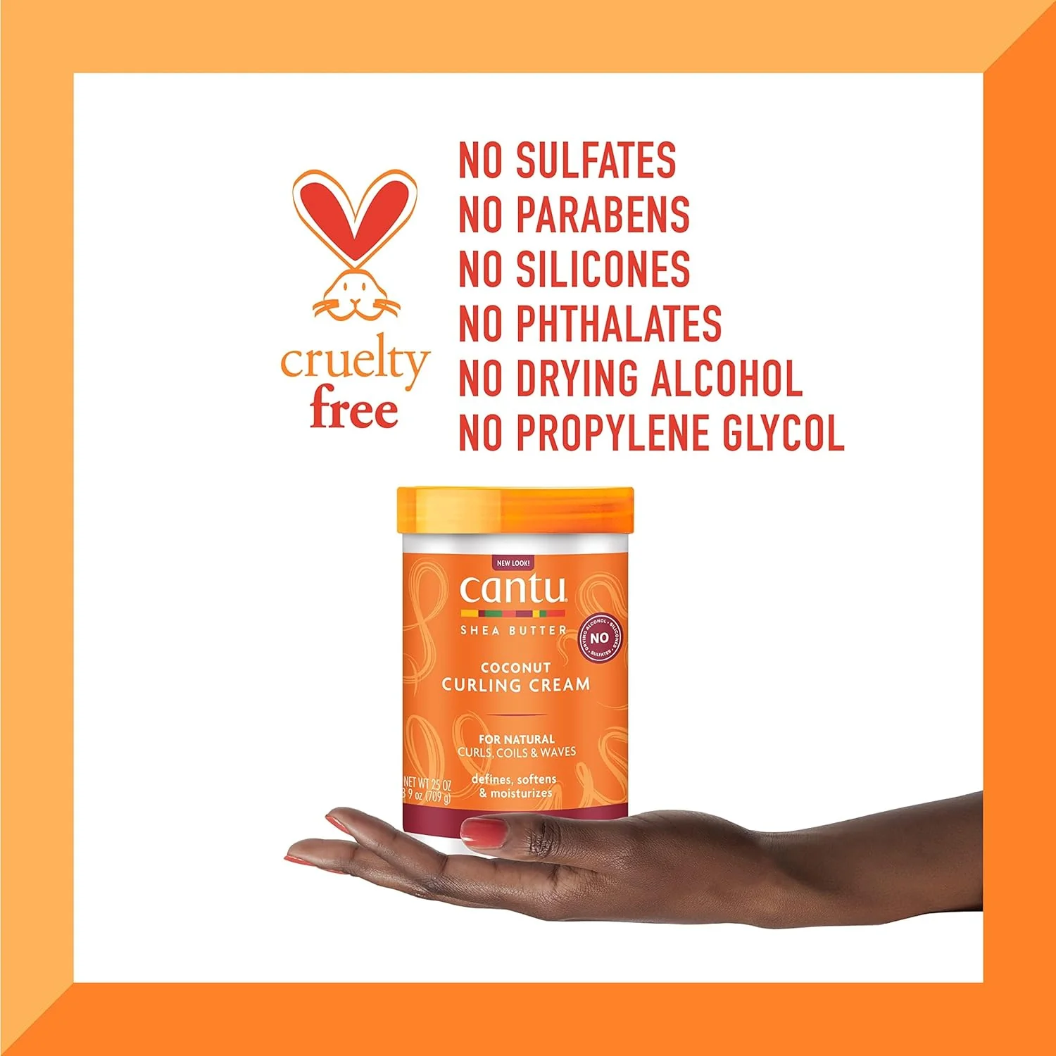 Cantu Natural Hair Coconut Curling Cream with Shea Butter 25oz/709g - Image 4