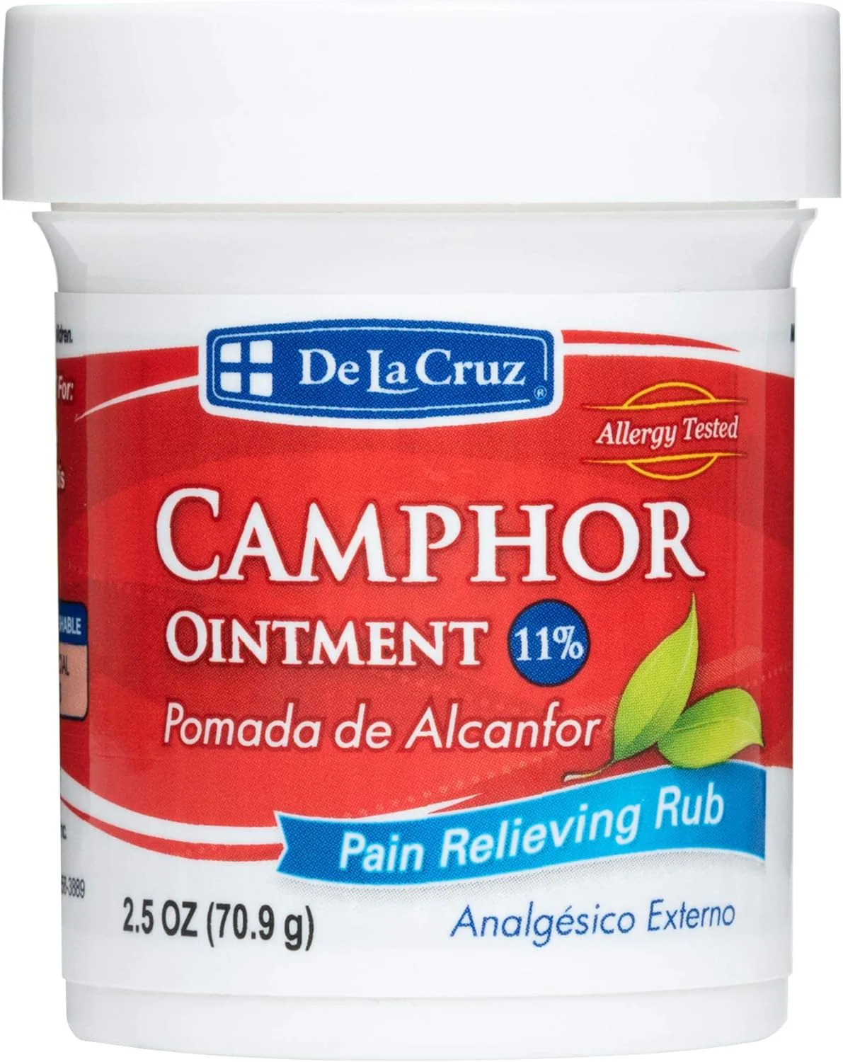 De La Cruz Camphor Ointment 11% Pain Relieving Run 2.5oz