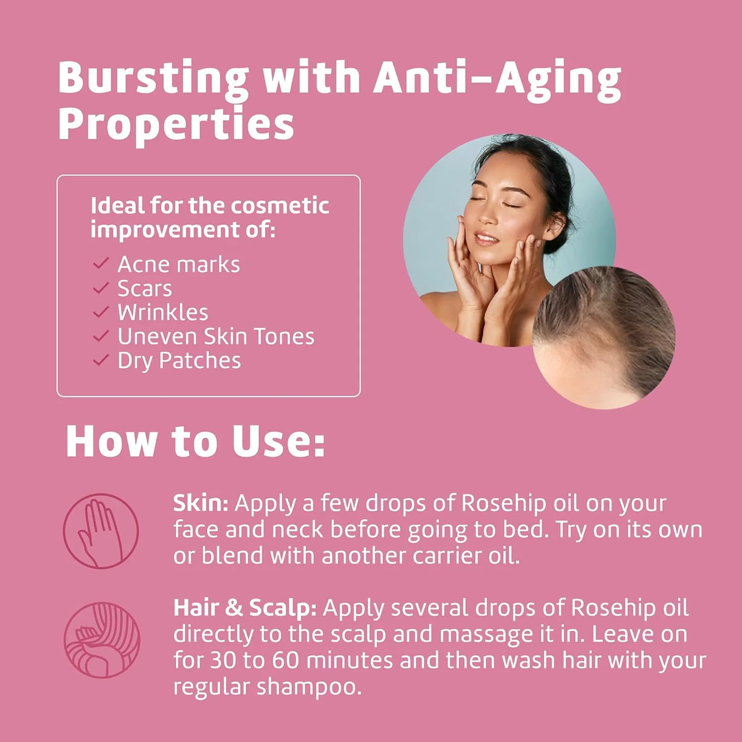 De La Cruz Pure Chilean Rosehip Oil, Cold Pressed, Facial Moisturizer, 1 FL. OZ. - Image 5