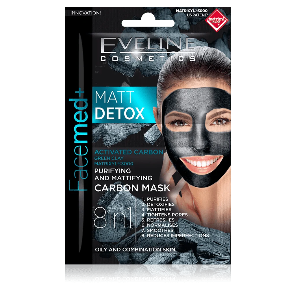 FACEMED+ MATT DETOX PURIFYING&MATTIFYING CARBON MASK 2X5ML