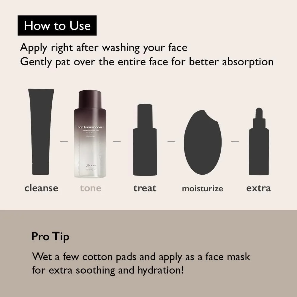 Haruharu Wonder - Black Rice Hyaluronic Toner Free of Alcohol Fragrance 300ml - Image 6