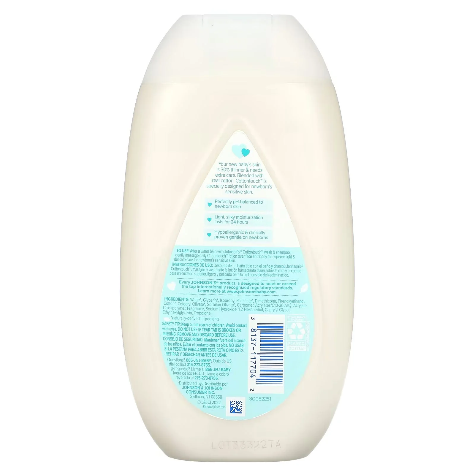 Johnsons Baby Cotton Touch Newborn Face And Body Lotion, 13.5 Oz, 6 Pack - Image 2