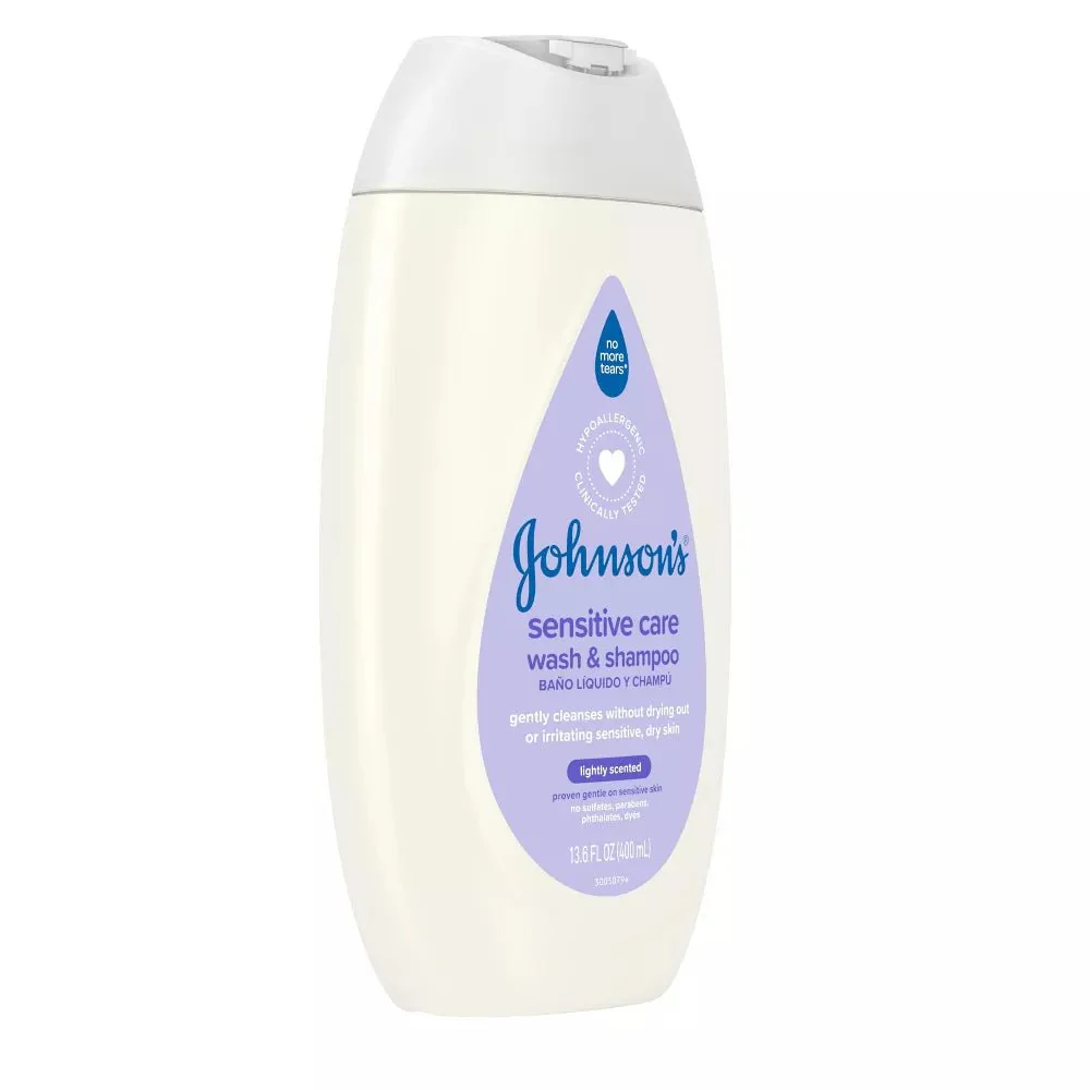 Johnson's Sensitive Care Baby 2-in-1 Body Wash & Shampoo - Lightly Scented - 13.5 fl oz - Image 3