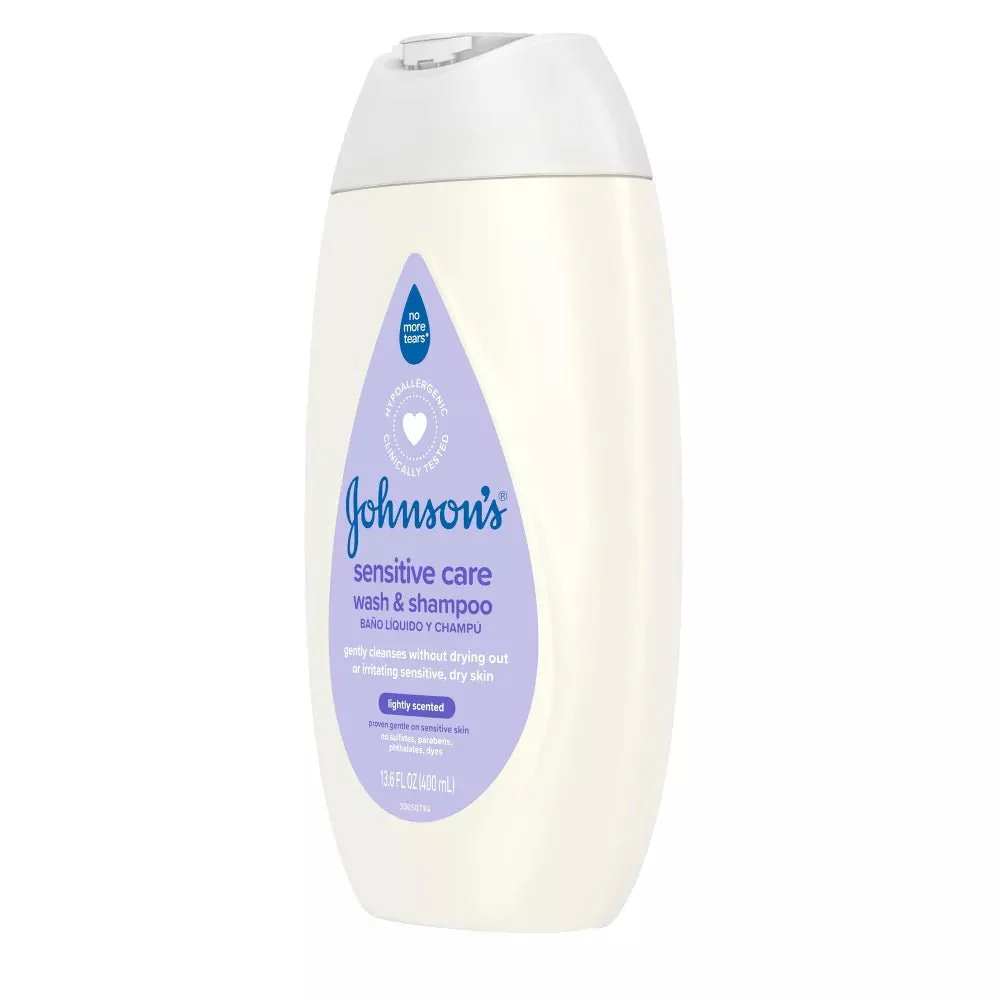 Johnson's Sensitive Care Baby 2-in-1 Body Wash & Shampoo - Lightly Scented - 13.5 fl oz - Image 4