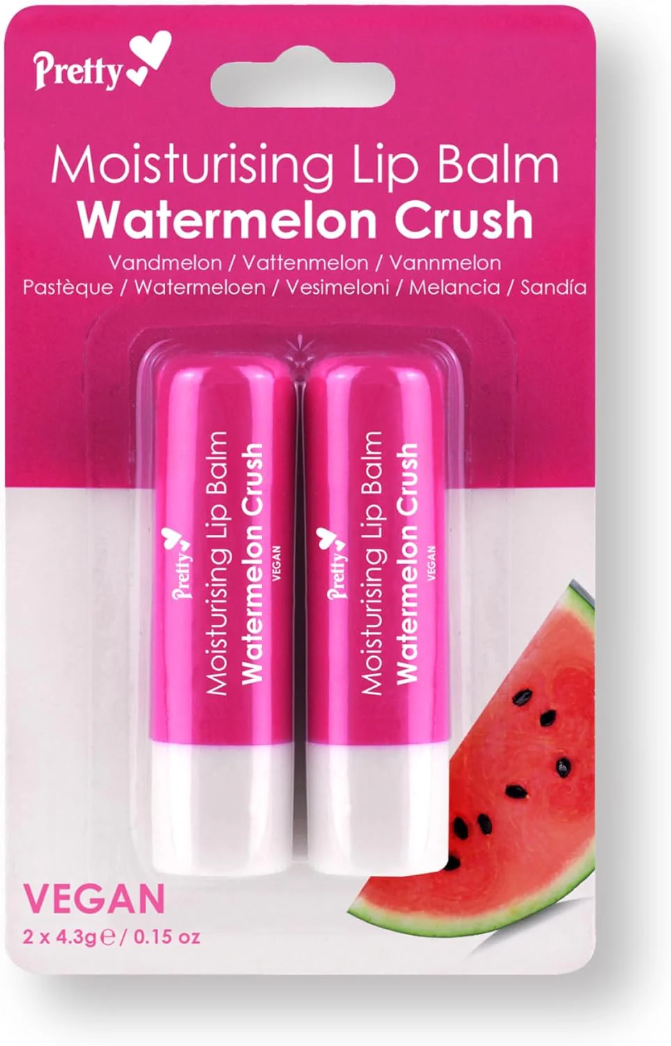 Pretty Moisturising Lip Balm Twin Pack Watermelon