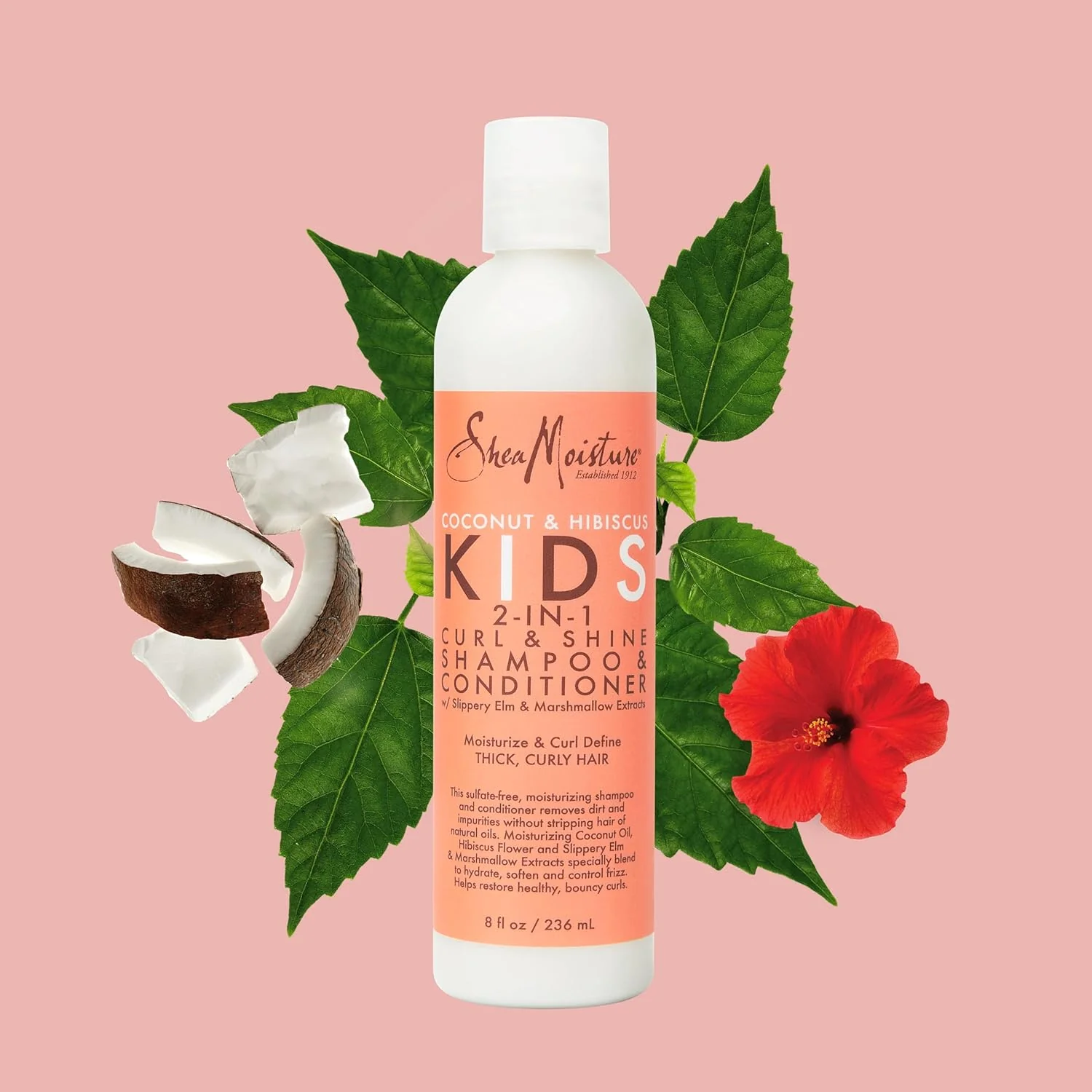 SHEA MOISTURE Coconut & Hibiscus Kids 2-In-1 Curl & Shine Shampoo & Conditioner 8Oz - Image 5