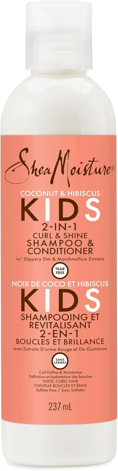 SHEA MOISTURE Coconut & Hibiscus Kids 2-In-1 Curl & Shine Shampoo & Conditioner 8Oz