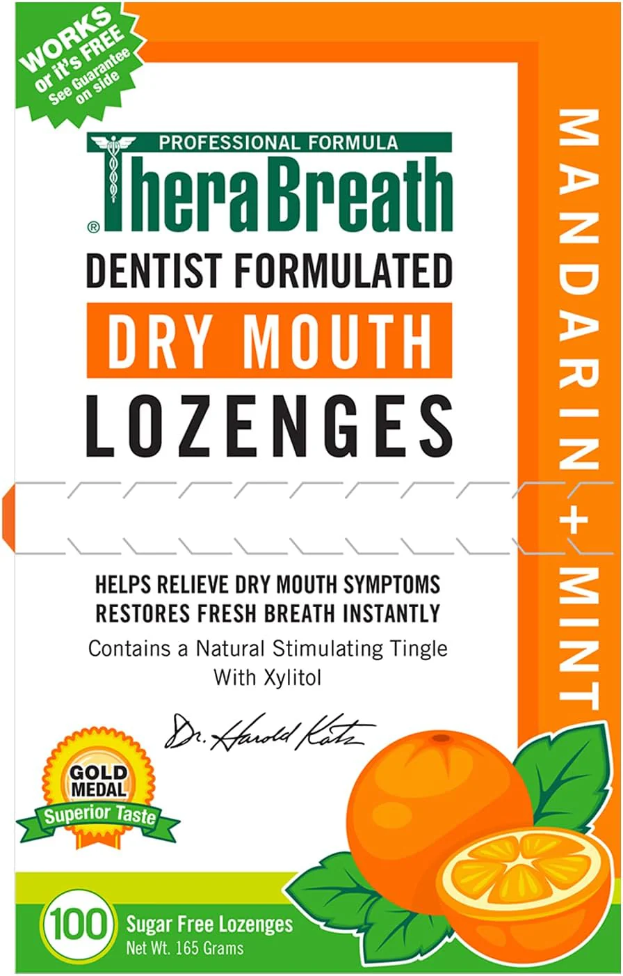 TheraBreath Dry Mouth Lozenges Mandarin Mint 100ct